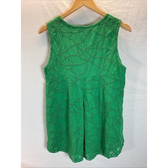 Cabi Women's Gemma Sleeveless Eyelet tunic Tank Top Kelly Green SIZE M - Picture 3 of 9
